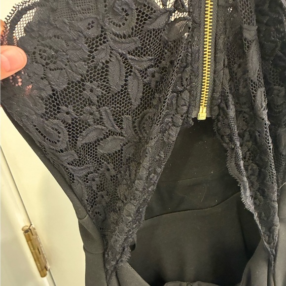 B Darlin Juniors Lace-Back cut out Fit Flare Black size 5/6 - Picture 7 of 7